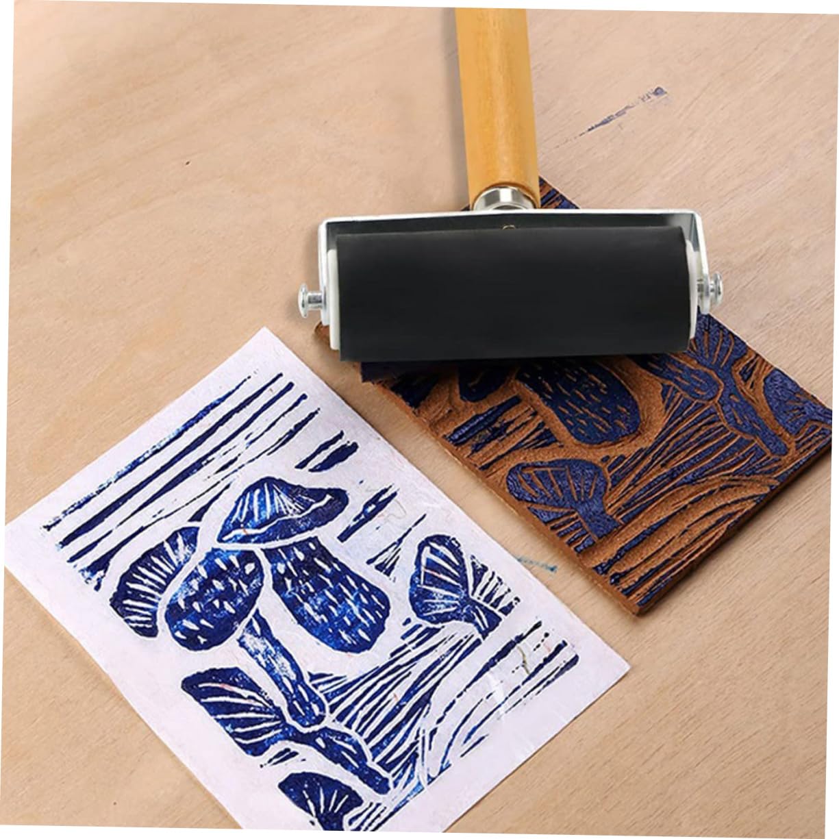 BEBEMOKO 3pcs Roller Compact and Girls Tools Wooden Metal Plastic Rubber Material Safe for Long Time Use