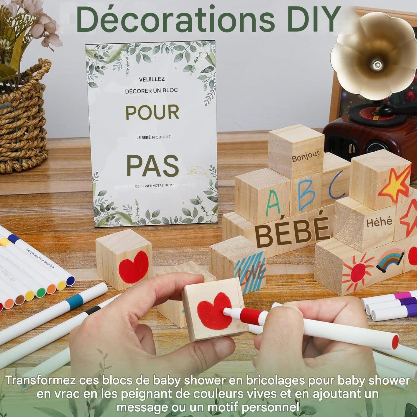 Kit de paneles genéricos para juegos de shower recuerdo con 24 marcadores