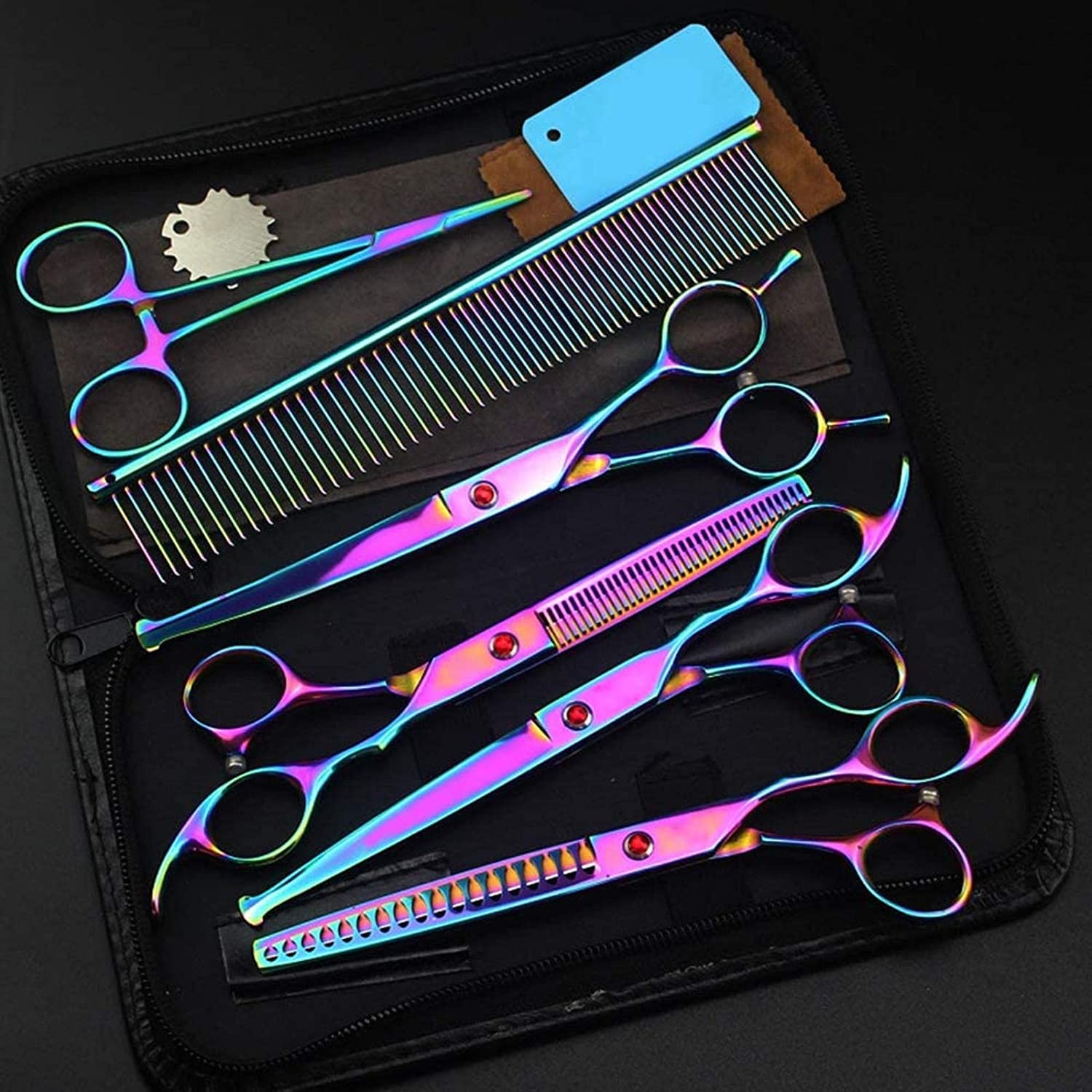 Tijeras Peluqueria Canina, Tijeras rectas Cizallas curvas Cat Peluquero Corte de pelo Scissoor