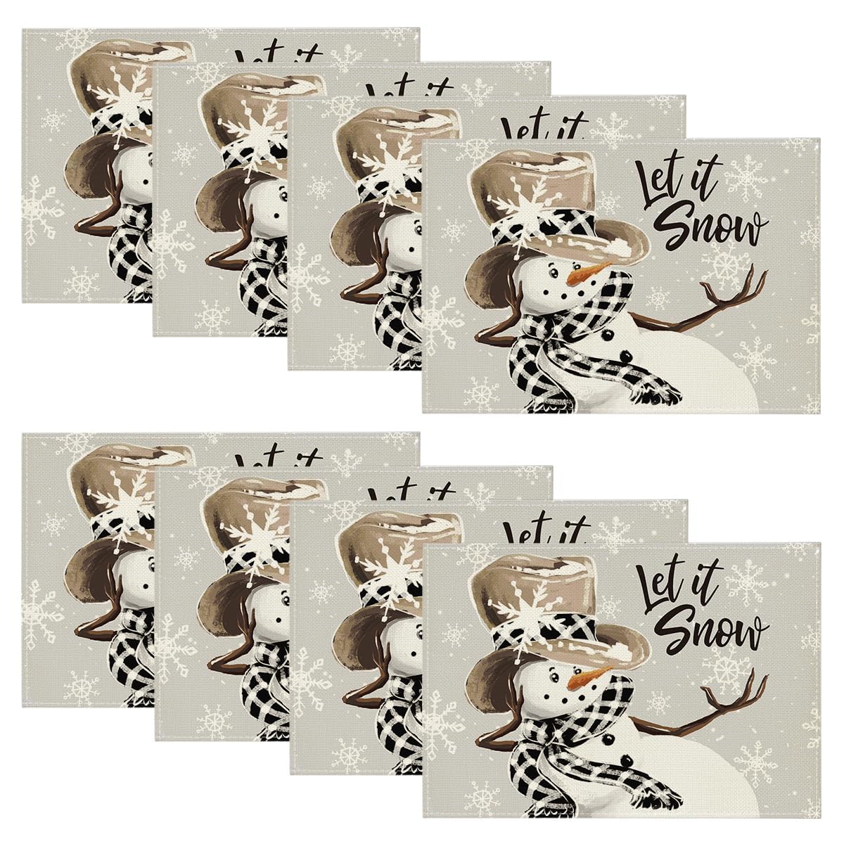 Sets De Table Hiver Artoid Mode - 6 Pièces Renne Montagnes Neige - 30x45cm Lavables