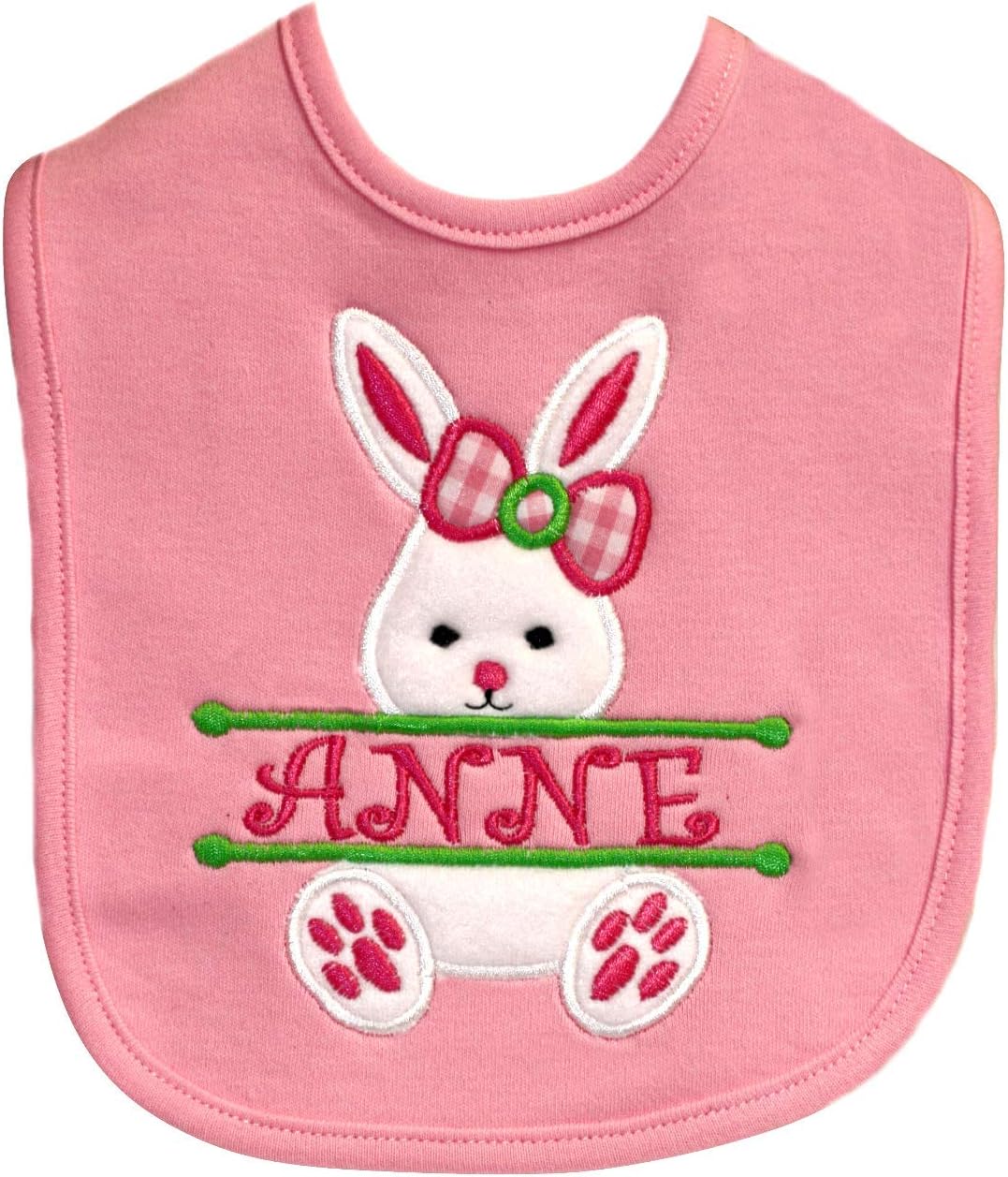 Easter Bunny Bib for Baby Girl Personlized with Baby Name