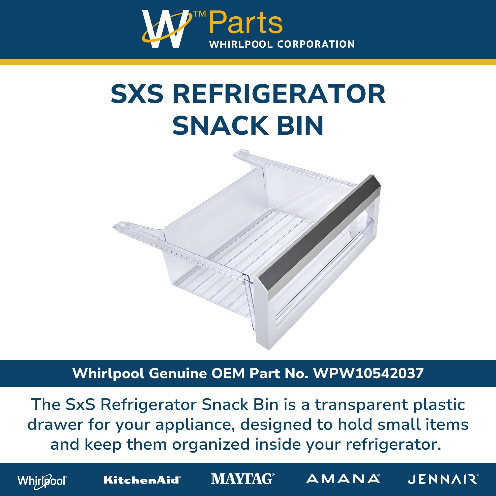 Amazon.com: Whirlpool WPW10542037 OEM SxS Refrigerator Snack Bin