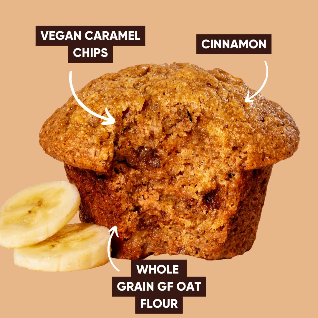 GoNanas Salted Caramel Oat Flour Banana Bread Mix, Suitable for Plant Based Vegan Diets, Gluten Free Dairy Free Snacks, Healthy Snacks For Adults, Muffin Mix, Nut Free, Cupcakes Dessert, NON-GMO, 3pk