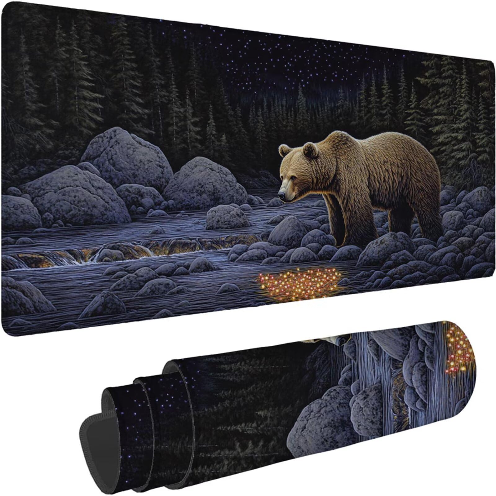 Gamingowa podkładka pod mysz 1200 x 600 x 3 mm, XXL, wodoszczelna, odporna na ścieranie, z przyszytymi krawędziami, czarna, podkładka na biurko, poprawia prędkość i precyzję pod laptopa, komputer
