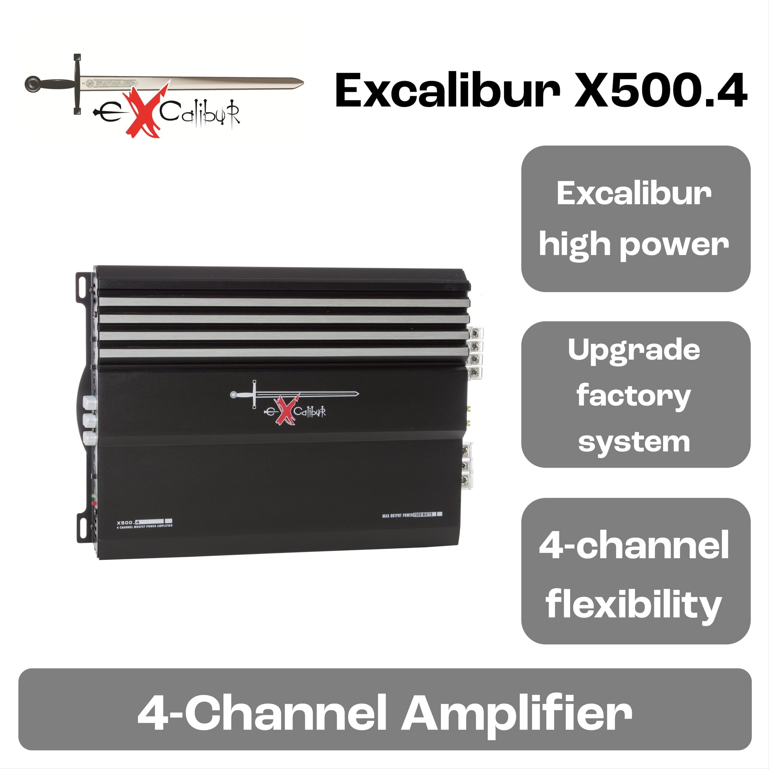 Excalibur Amplificateur de puissance X500.4 (MOSFET, 4 canaux, 2000 W)