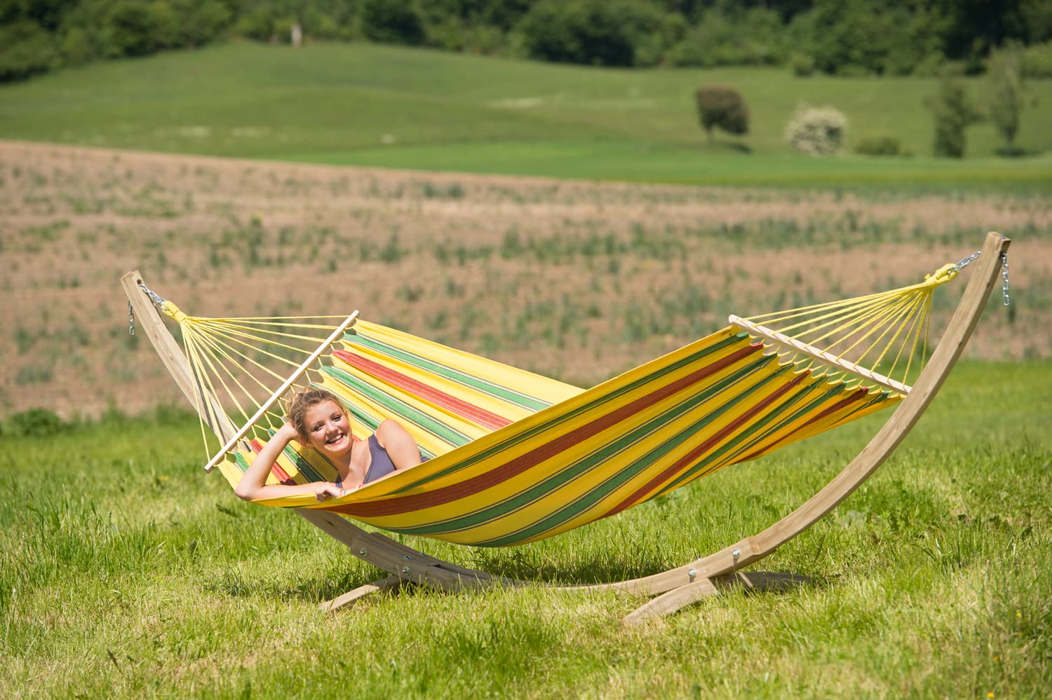 Amazonas Hammock EL-1072000 Aruba Amaca Vanilla, Giallo, Giallo, 310x80x5 cm