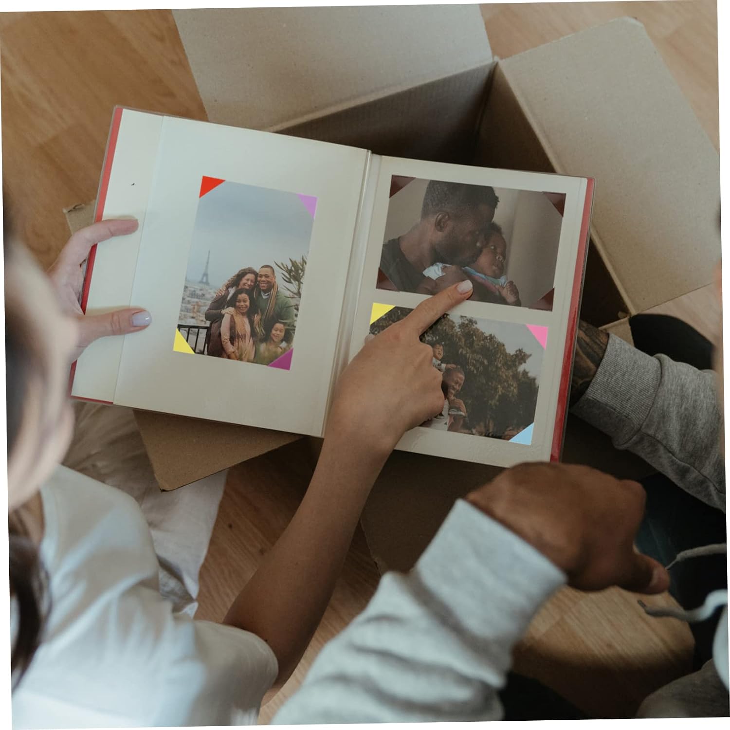 30sheets Photo Corners DIY Photo Album Stickers Style Self-Adhesive Corners for Scrapbooking Journals and Picture Frames Easy to Use