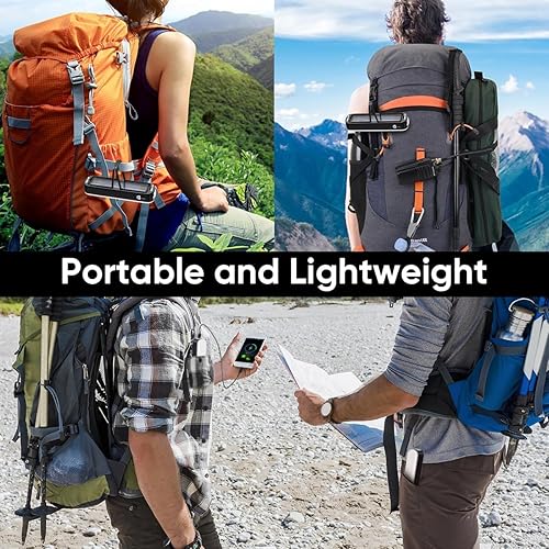 Miniatura 7 de NAKCNM Linterna de campamento solar LED para campamento, luz recargable, 5 modos, 2000 lúmenes, luz de campamento con imán y gancho, luz portátil