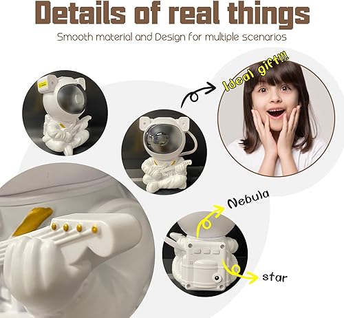 Miniatura 8 de Proyector de galaxia, proyector de estrellas, proyector de luces nocturnas de nebulosa astronauta Tiktok, temporizador de control remoto y cabezal