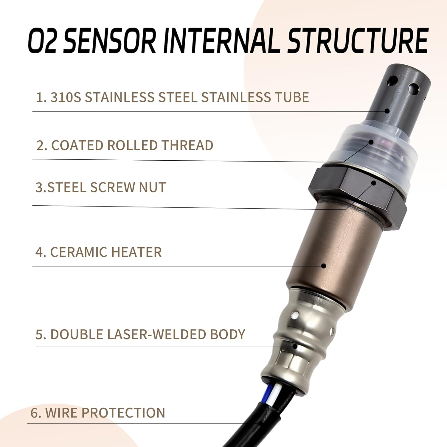 Oxygen Sensor Upstream and Downstream 234-9005 234-4125 Compatible for 2002 2003 2004 Honda CR-V Base EX LX [2.4L Engine Only] 2PCS
