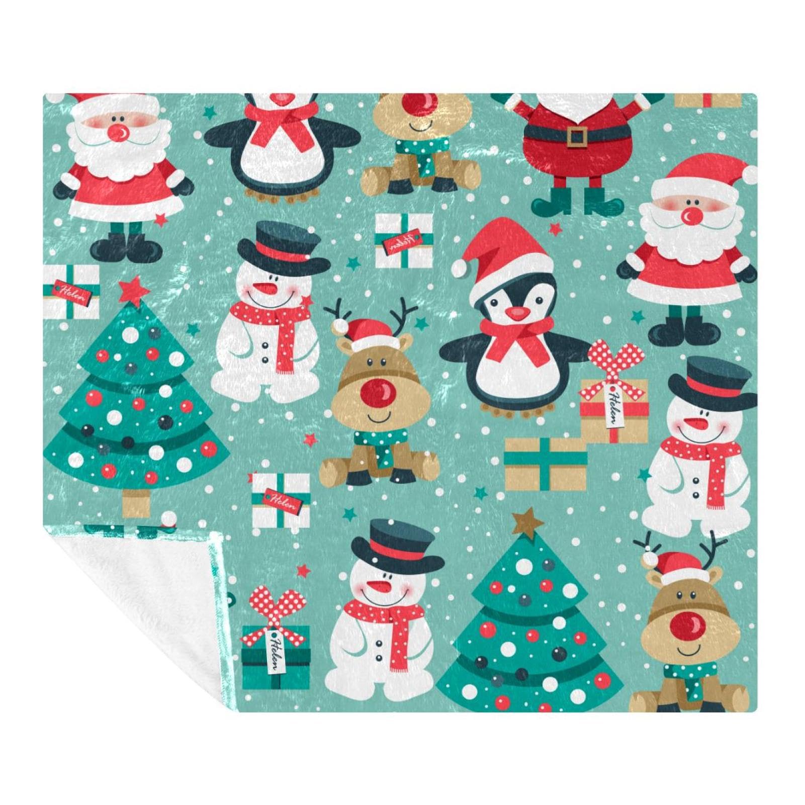 Plaid canapé microfibre doux pour cocooning en famille avec motifs de Noël