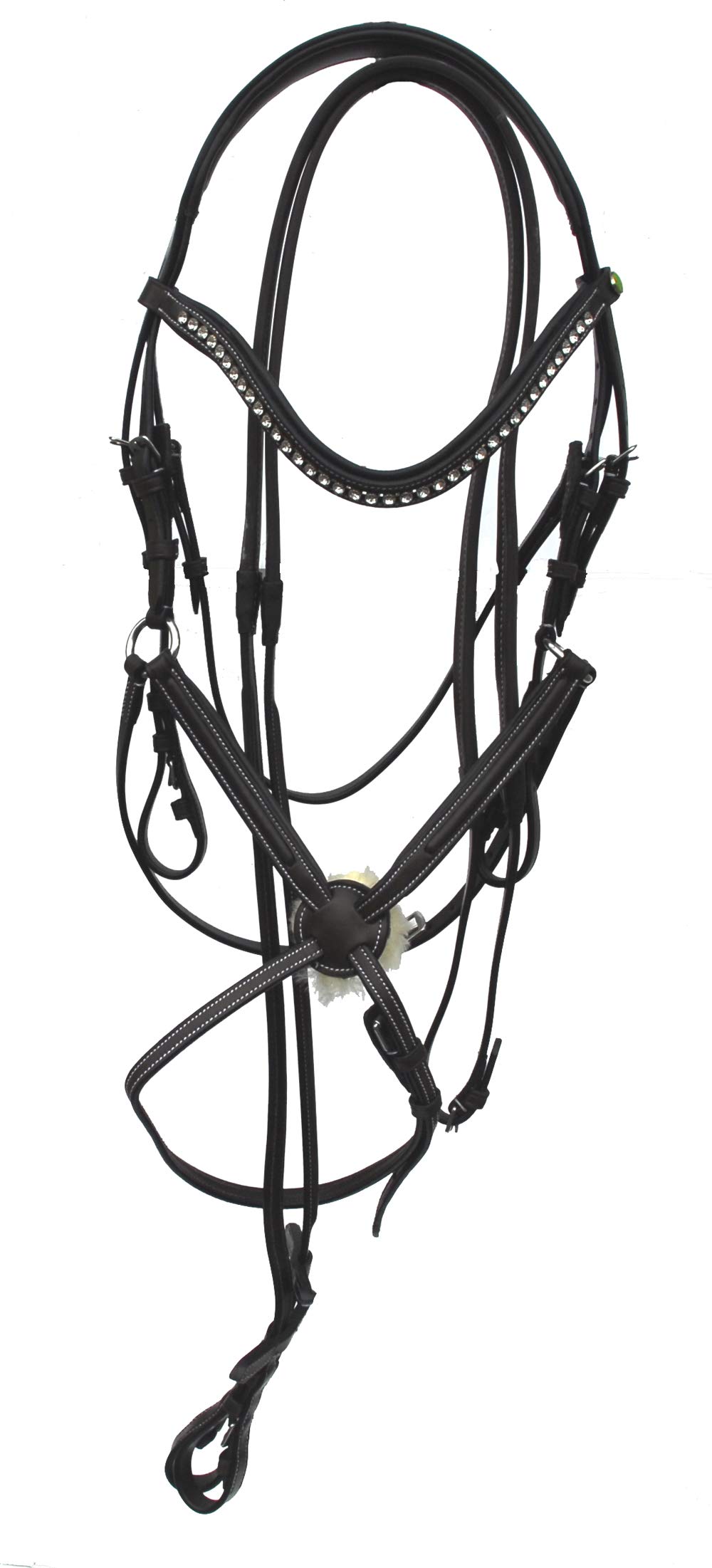 RhinegoldItalian Leather Anatomical Horse Bridle with Mexican Noseband