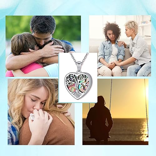 Miniatura 7 de Yearace - Collar de urna de fotos personalizado para cenizas, joyería de cremación para cenizas, collar conmemorativo de recuerdo de plata de ley,