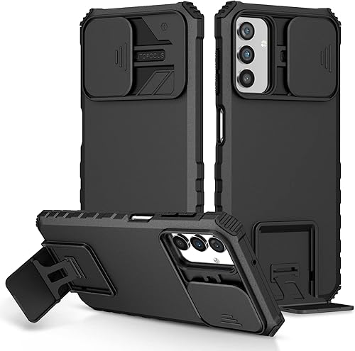 ArmourSilicone - Funda protectora para Samsung Galaxy A13 5G 4G A04s con funda deslizante para cámara, funda protectora de TPU con soporte, funda