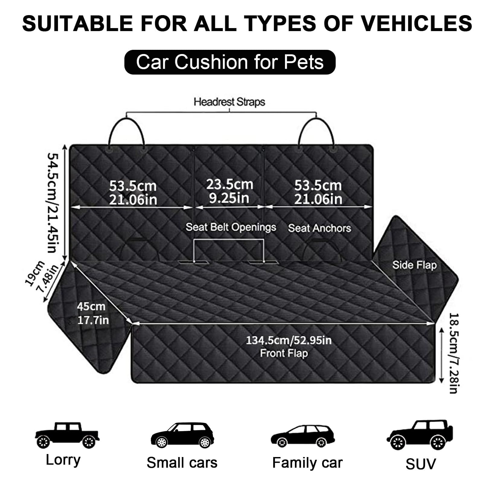 Funda Asiento Coche Perro para Seat Tarraco 1 (I) KN2 I 5 Seats 2018-2024 2025 2026, Antiarañazos Impermeable Manta para Perros para Asiento Trasero de Coche Protector