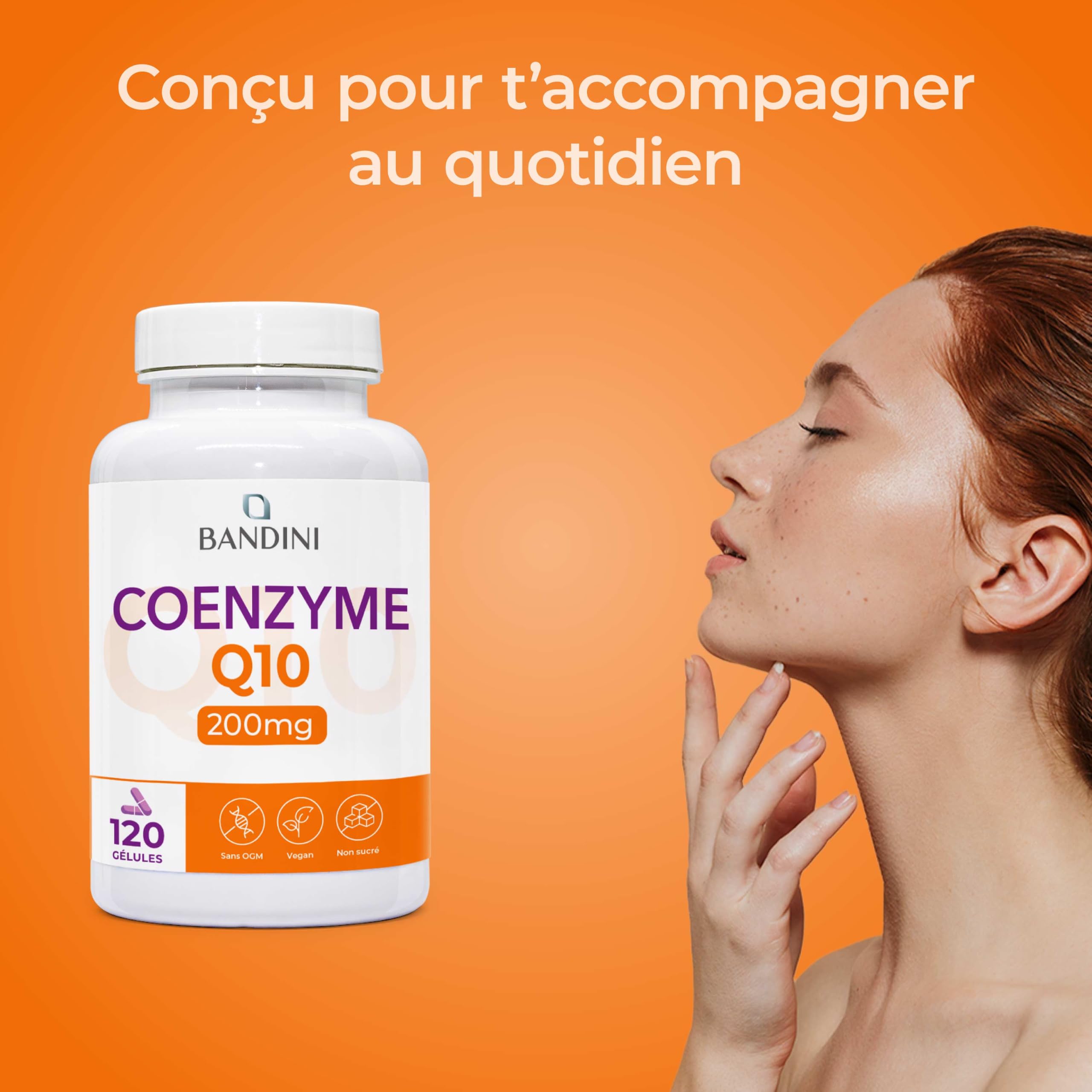 Bandini® Coenzyme Q10 200 mg 120 Gélules (4 Mois) – Puissant Antioxydant Naturel - Protecteur Anti-Age - Co Q 10 Fortement Dosé Vegan – Coq10 Ubiquinone à Haute Biodisponibilité - Absorption Maximale