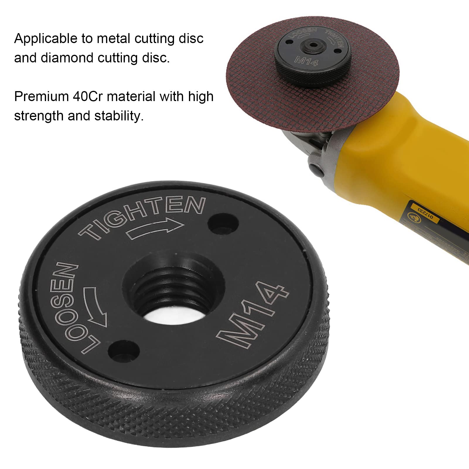 Grinder Pressure Plate, M14 Self Locking 40Cr Angle Grinder Flange Nut 45mm for Working