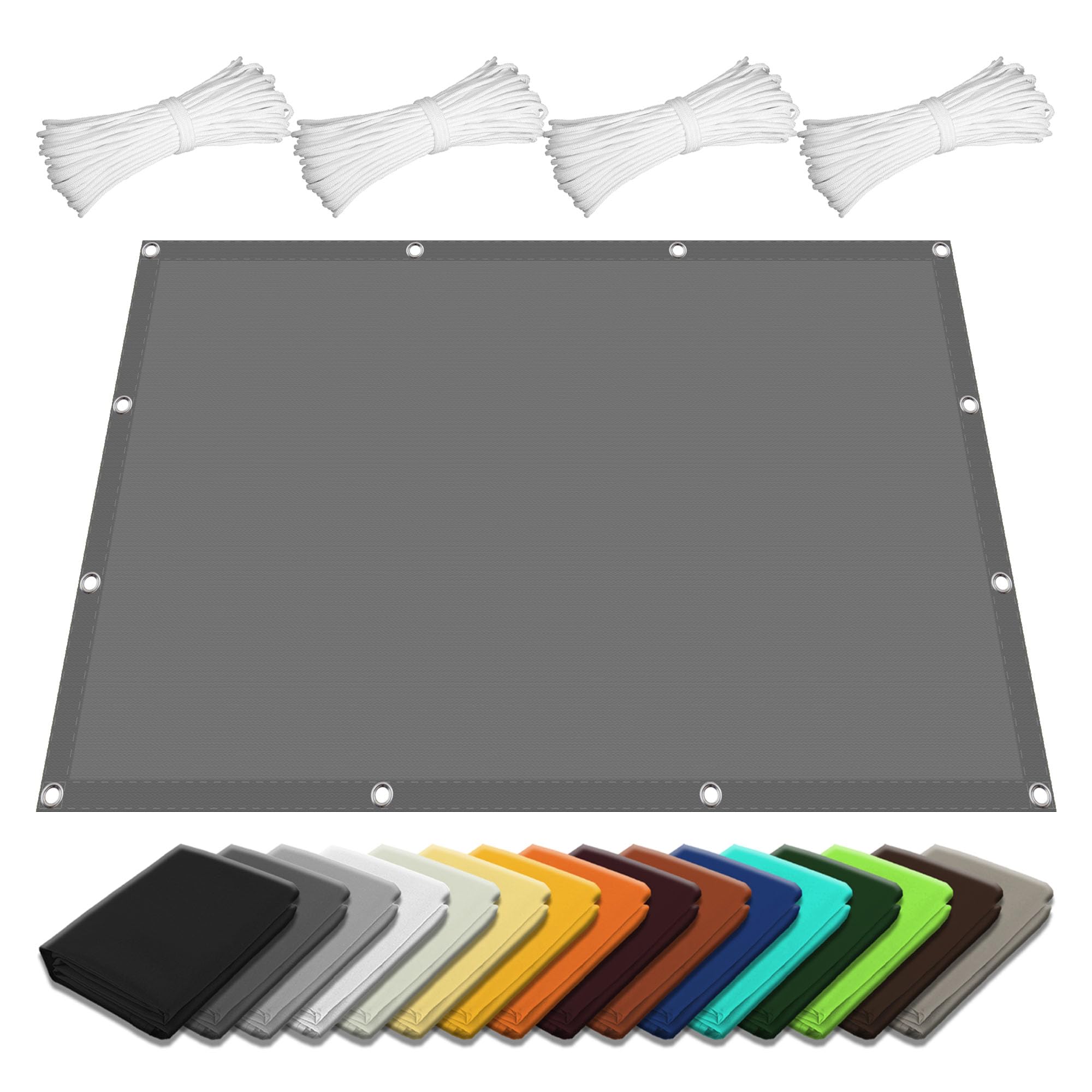 Voile d'ombrage rectangulaire 1.1x2.8m gris clair anti-UV