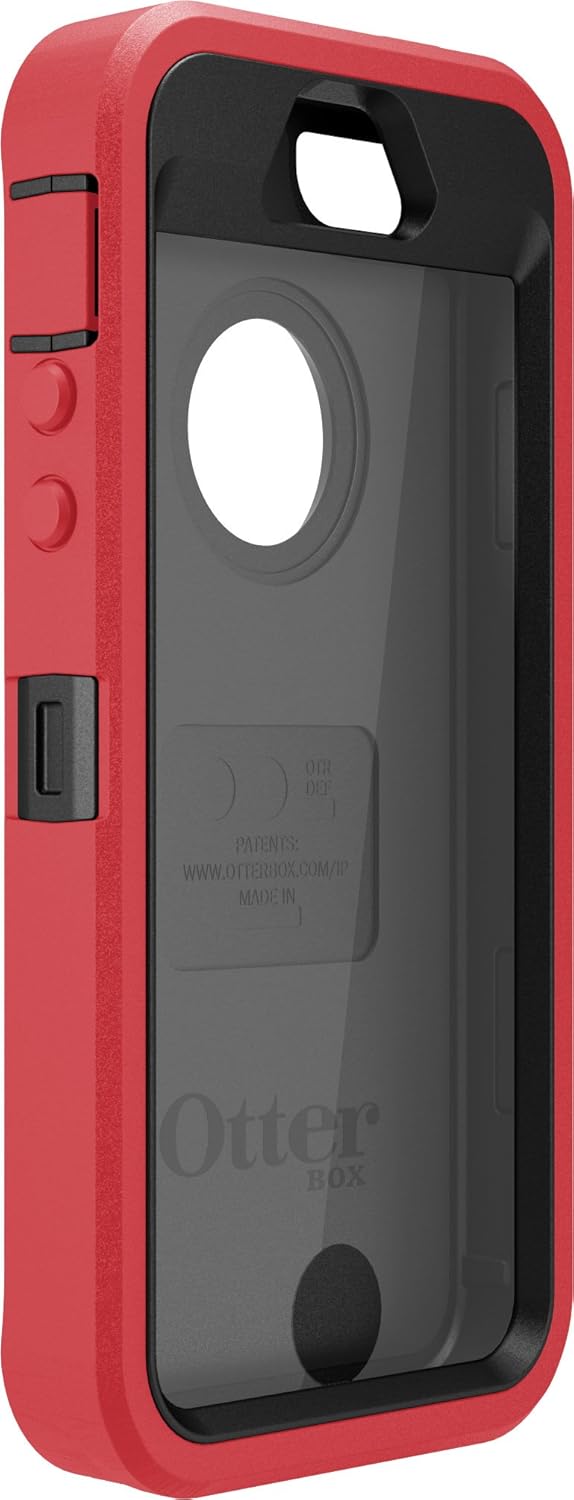 OTTERBOX DEFENDER SERIES Case for iPhone SE (1st gen - 2016) and iPhone 5/5s - Retail Packaging - RASPBERRY (BLACK/RASPBERRY PINK)