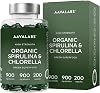 Organic Spirulina Chlorella Algae Capsules [1800 mg per Dose] - 200 Spirulina Powder and Chlorella Powder Capsules High Dosage 100% Vegan and Gluten Free