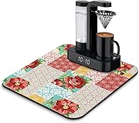 Vista 28 de Tapete de barra de café, accesorios para encimera, absorbente, para ocultar manchas, con parte trasera de goma, tapete de secado de platos
