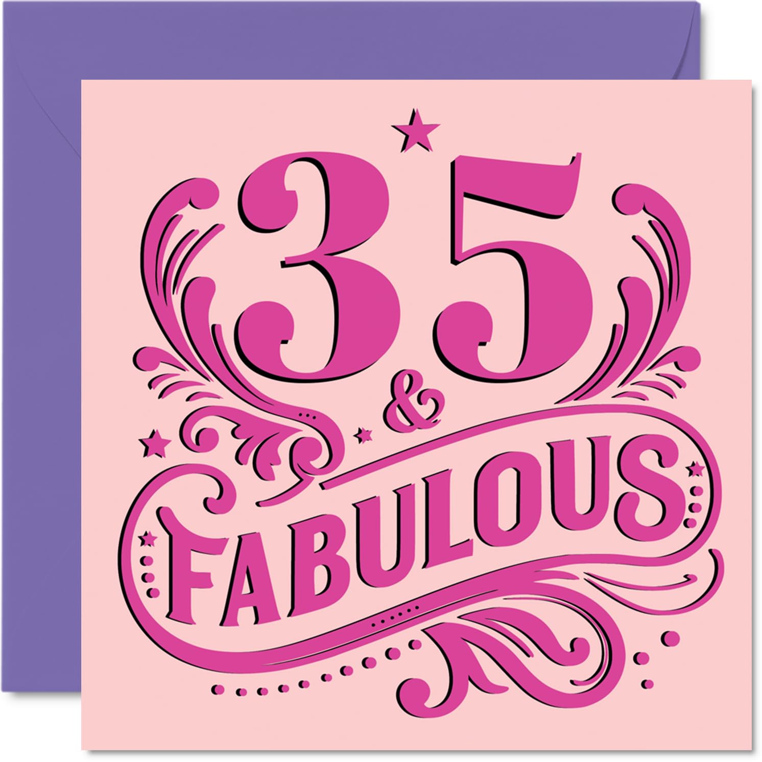 35th Birthday Cards for Women - Fabulous - Happy Birthday Card for 35 Year Old Woman Niece Sister Cousin Wife, 145mm Bday Greeting Cards
