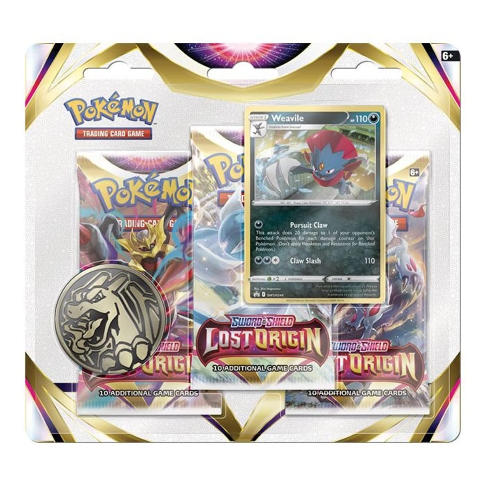 Amazon.com: POKEMON TCG: 3 Pack Blister - Sword and Shield Lost Origin  (Random Promo) : Toys & Games