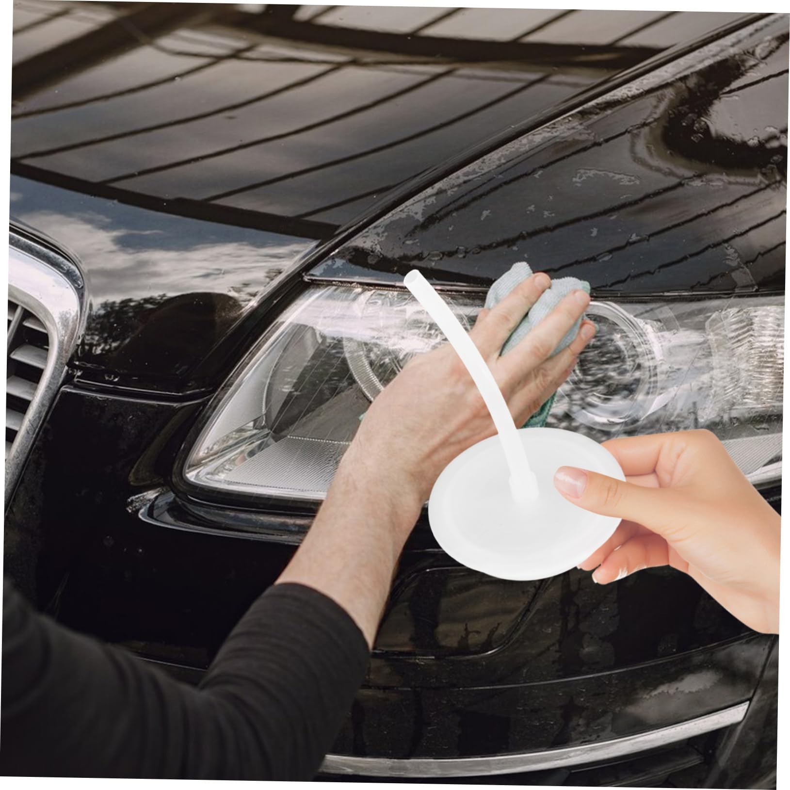 TOPBATHY Kit de Restauration de Phares Automobiles Conserve la Chaleur et Évite Les Éclaboussures Couvercle de Tasse en Plastique Blanc pour Réparation des Phares