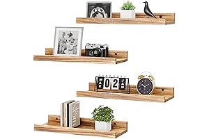 Mountable Small Floating Shelf for Bathroom with Lip Smooth Corner Bathroom Wall...