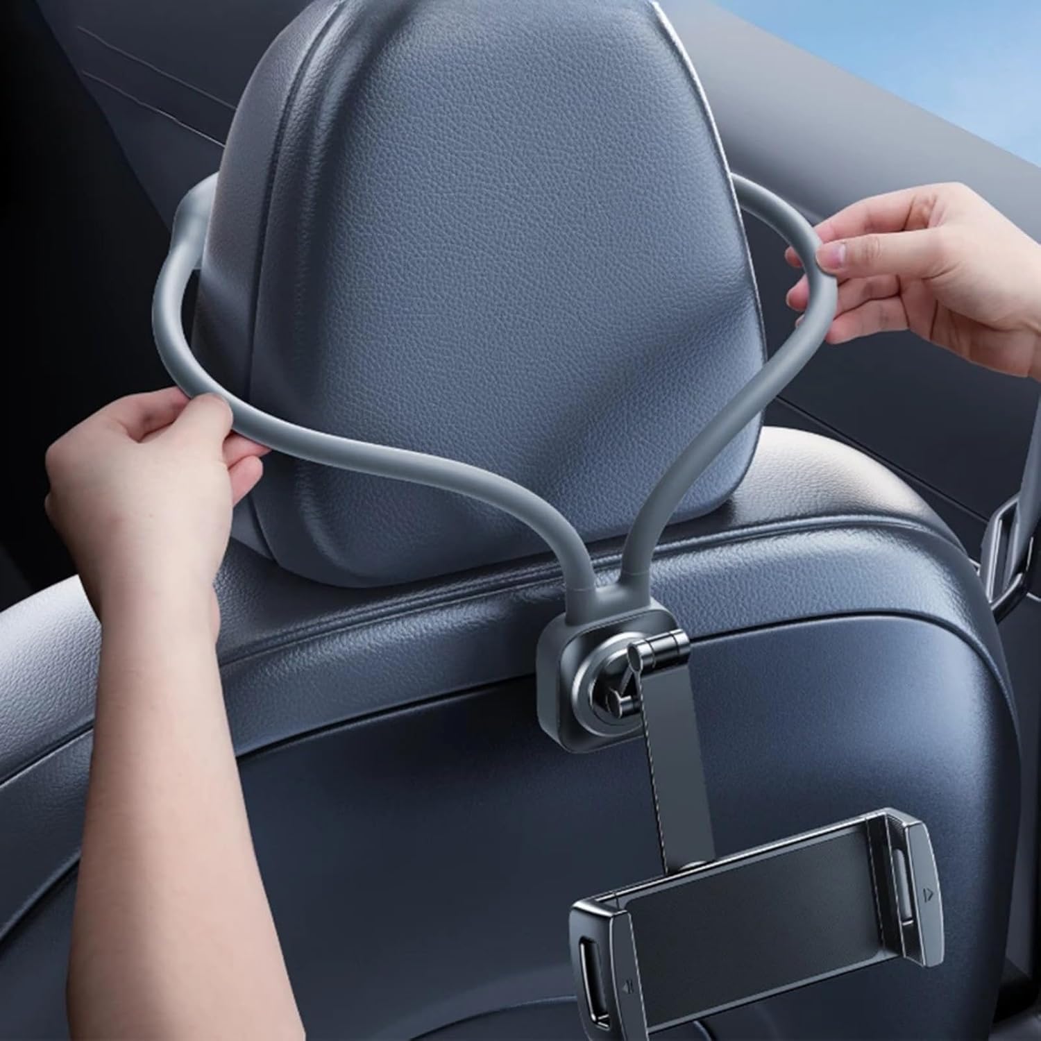 Tablet- Und Handyhalterung Für Die Kopfstütze Im Auto, 3-achsen-drehhalterung Aus Silikon Und Abs, Kompatibel Mit Sportsitzen In Suvs, Unterhaltung Für Kinder Auf Der Rückbank