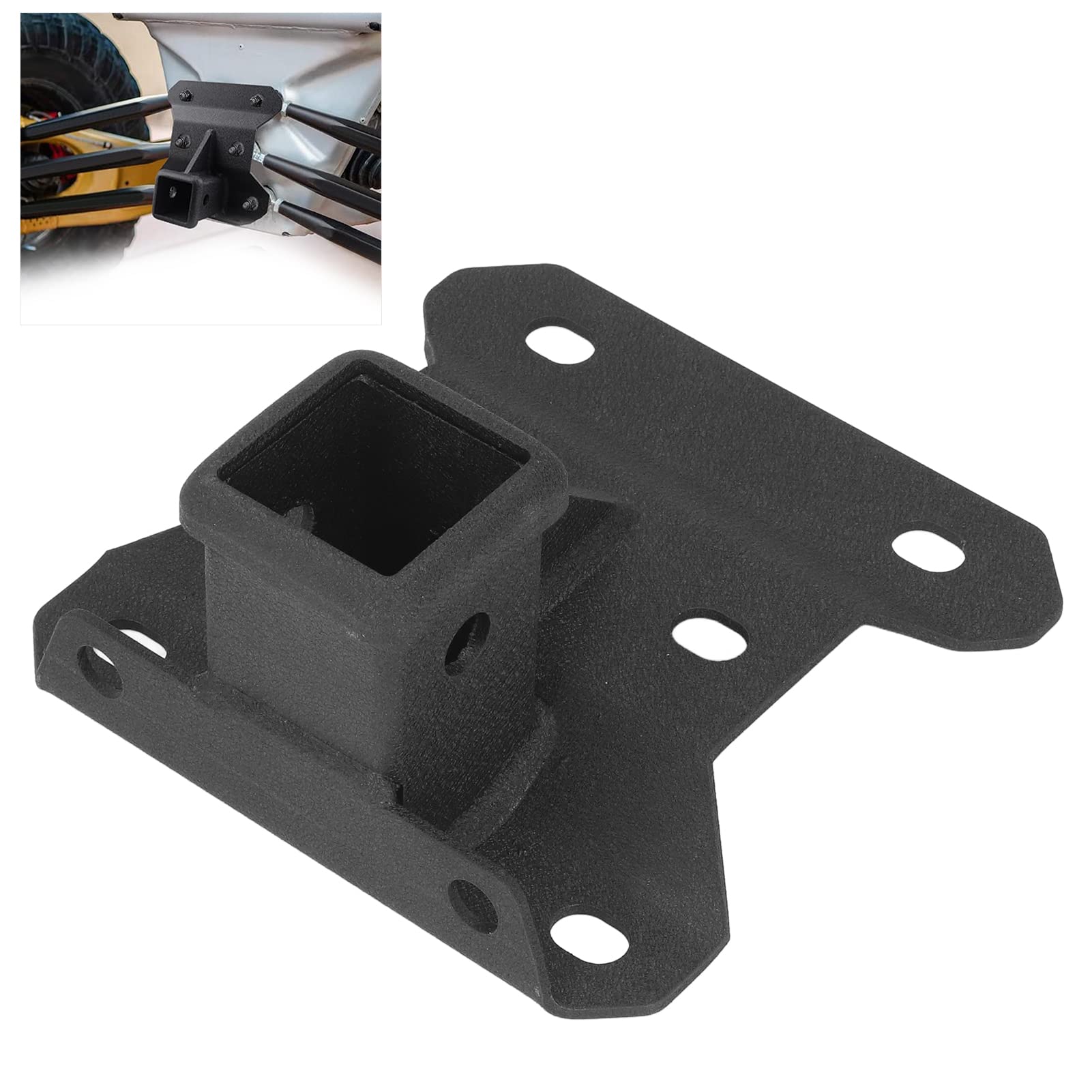 aqxreight Plaque D'attelage de Récepteur de Remorquage UTV en Acier Mat, Finition Froissée, pour Maverick X3, Solide, Durable, Installation Facile, Remplacement Pratique, Noir