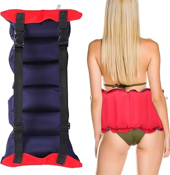 BESPORTBLE Inflatable Swim Belt Swim Training Belt Swimming for Adults, Back Float Kids Swim Swimming Training Aid Waist with Buckle and Rope for
