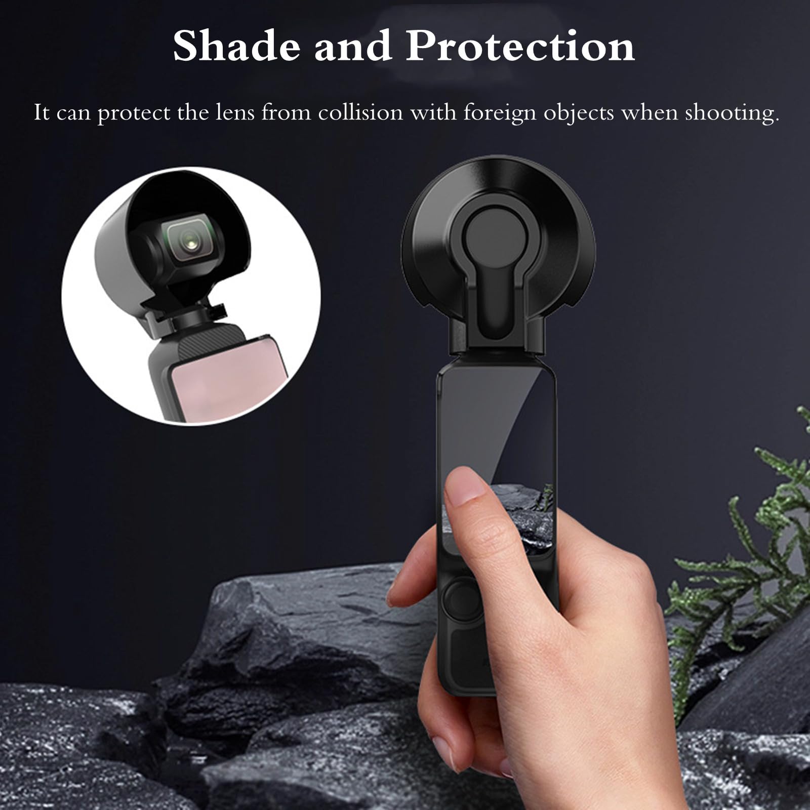 3 in 1 Pocket 3 Acessories Sun Hood, Camera Lens Sunshade Protector, Screen Cover Protector with Camera Frame for DJI OSMO Pocket 3, Dustproof Scratchproof