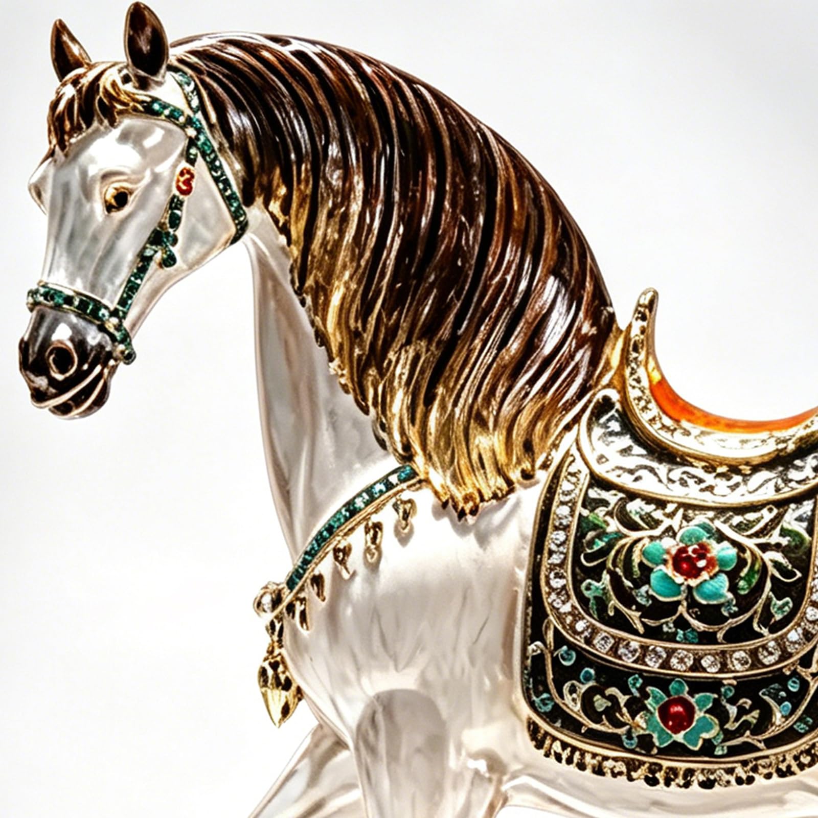 Estatua De Caballo En Cristal Zodiaco 12 Signos, Figura De Caballo Feng Shui Estilo Real, Escultura De Aleación Para Decoración Hogar Oficina, Adorno De Buena Suerte Para Regalo De Estreno De Casa