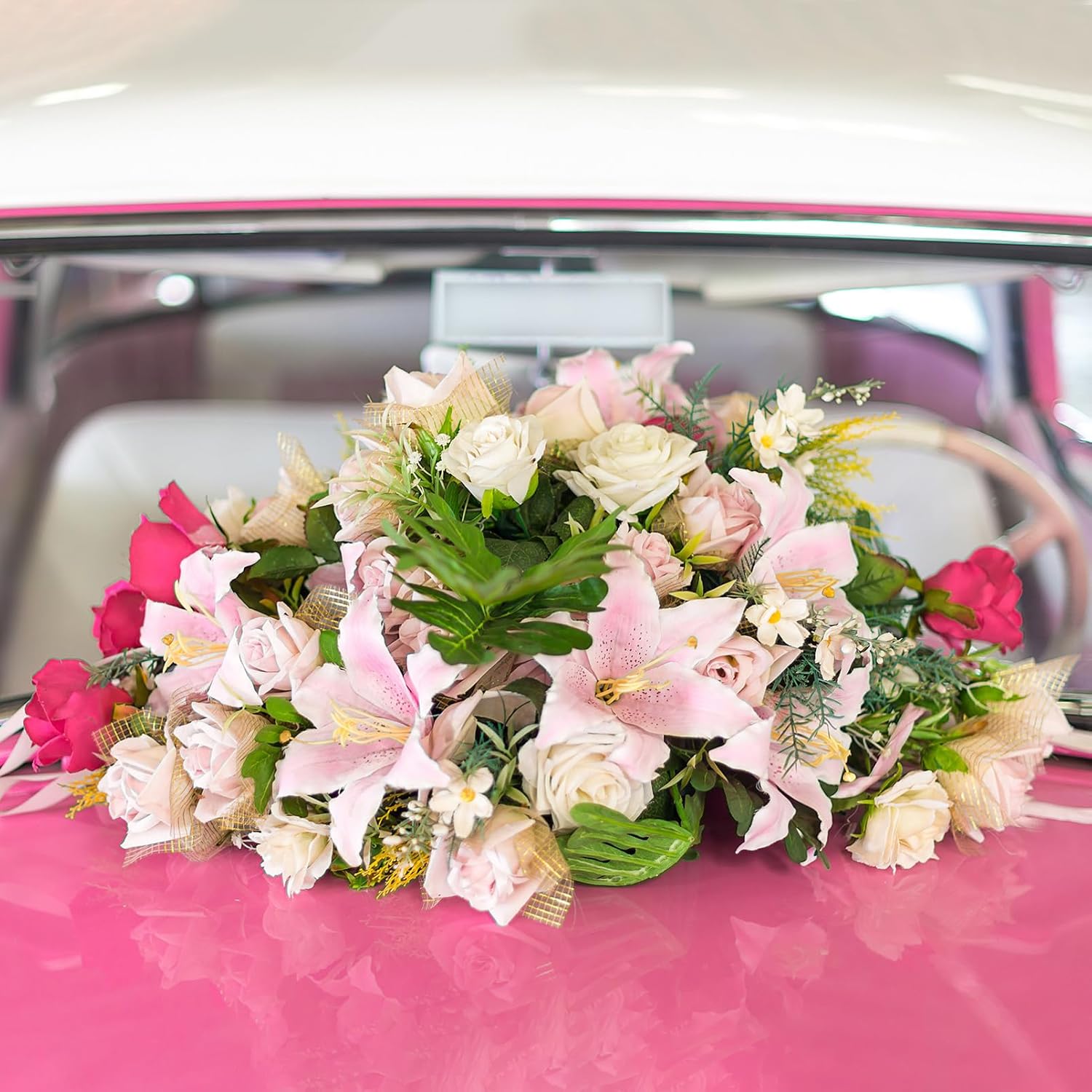 Yardwe Flower Ring Holder with Suction Cup 11.81 Inch Floral Foam Base for Wedding Car Decorations and DIY Floral Arrangements