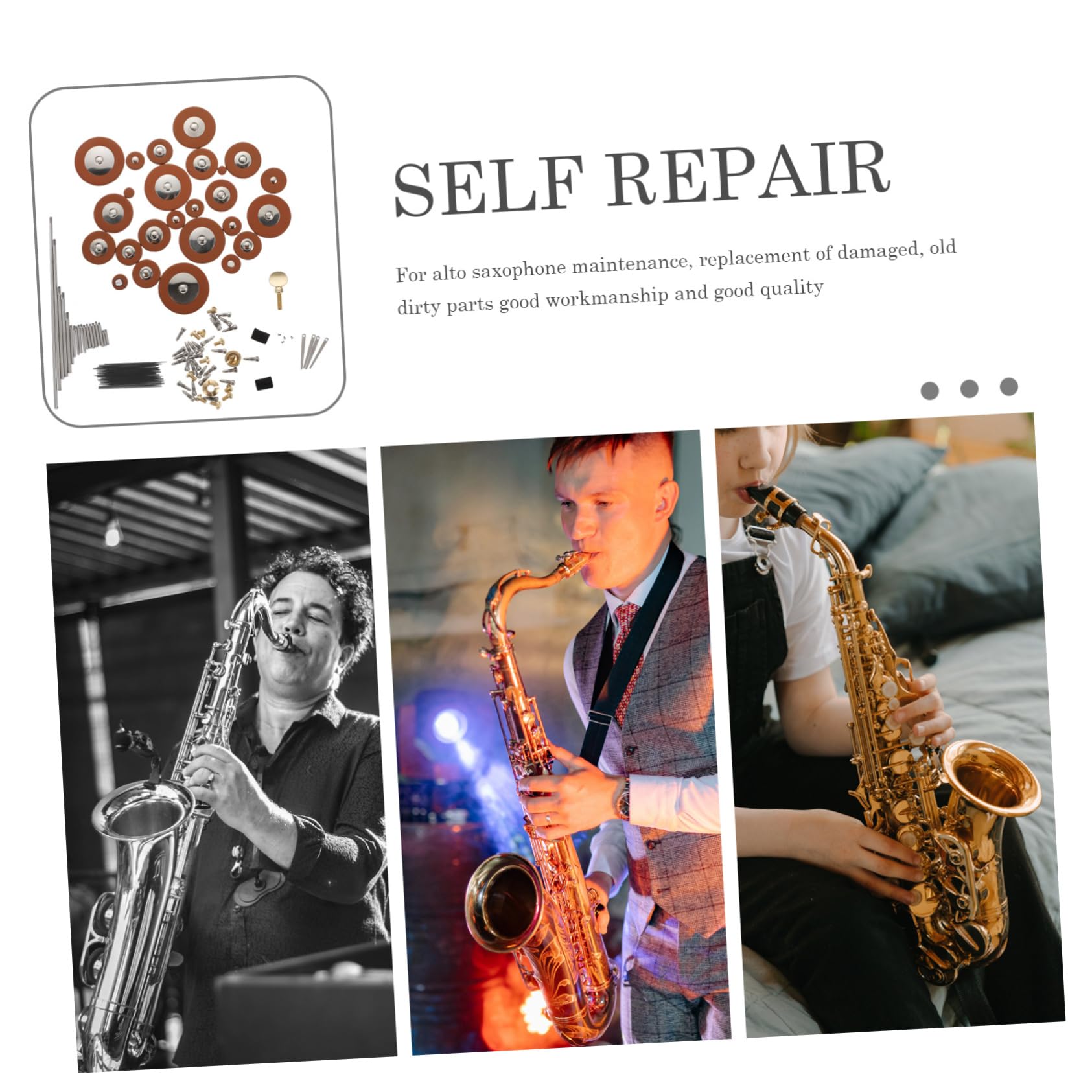 Kit di Riparazione per Sax Alto, Set 1 Pezzo Vite Metallica | Ricambio per Sassofono Contralto, Manutenzione e Sostituzione Parti Danneggiate, per Appassionati Wind DIY Colore Casuale