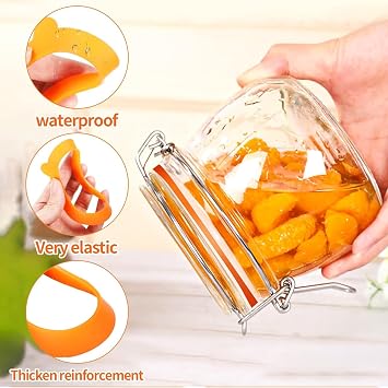 12 Pcs Replacement Silicone Gasket Seals for Jars, Glass Jar Rubber Seals Leak Proof Gasket Airtight Seals Ring Jar Rubber Seals for Mason Jar Lid Regular Wide Mouth Glass Jars Glass Clip Top Jars