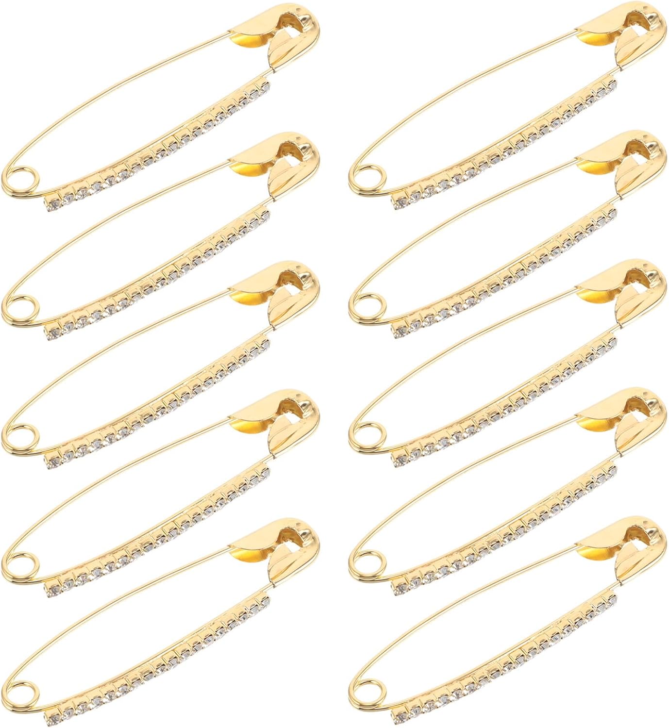 10pcs Golden U Shaped Decorative Safety Pins for Women