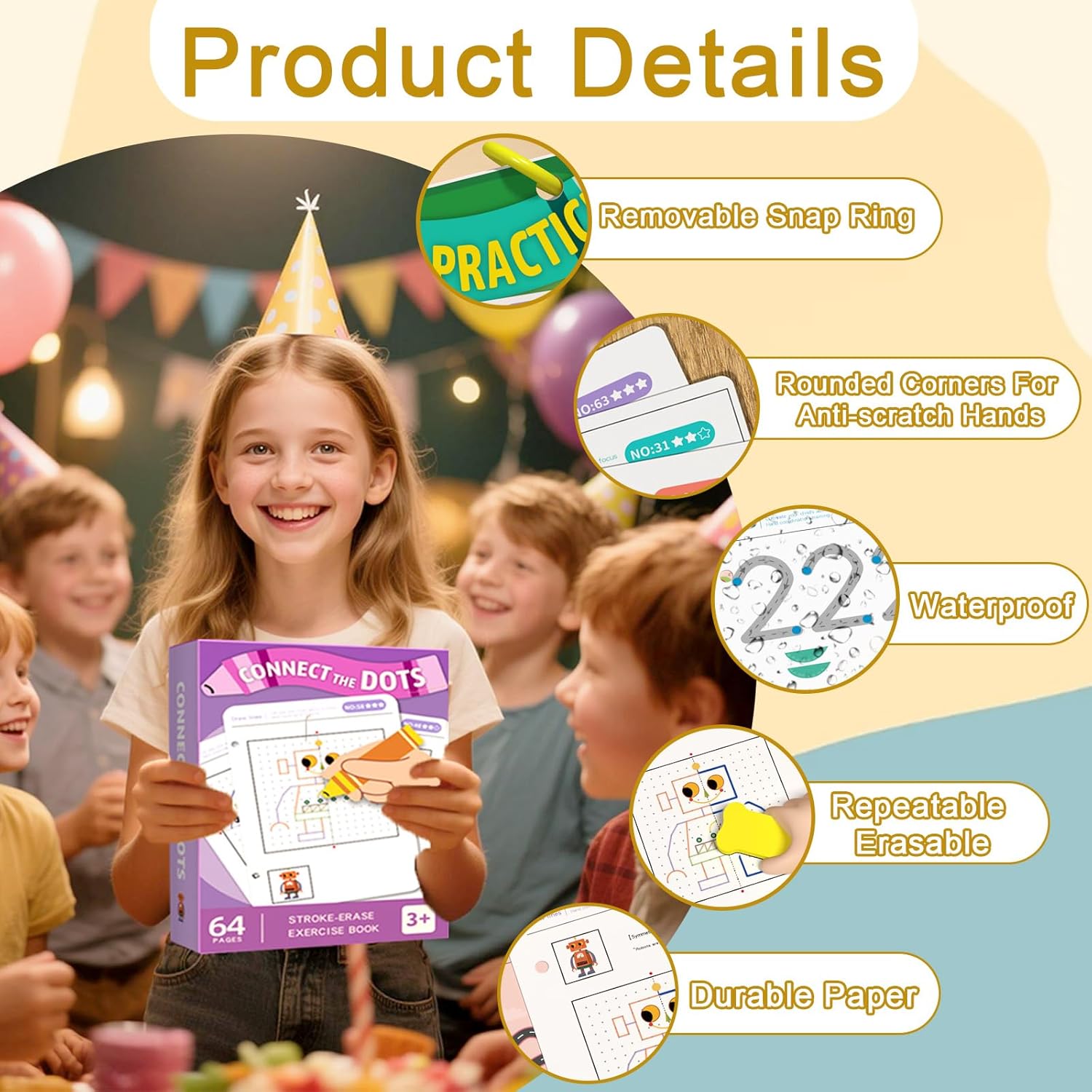 Scribble Smart Workbook, Handwriting Practice Workbook, Reusable Preschool Workbook and Tracing Book, Little Curious Mind Magic Scribble Smart Workbooks for Kid Ages 3-5 (4pcs Set)