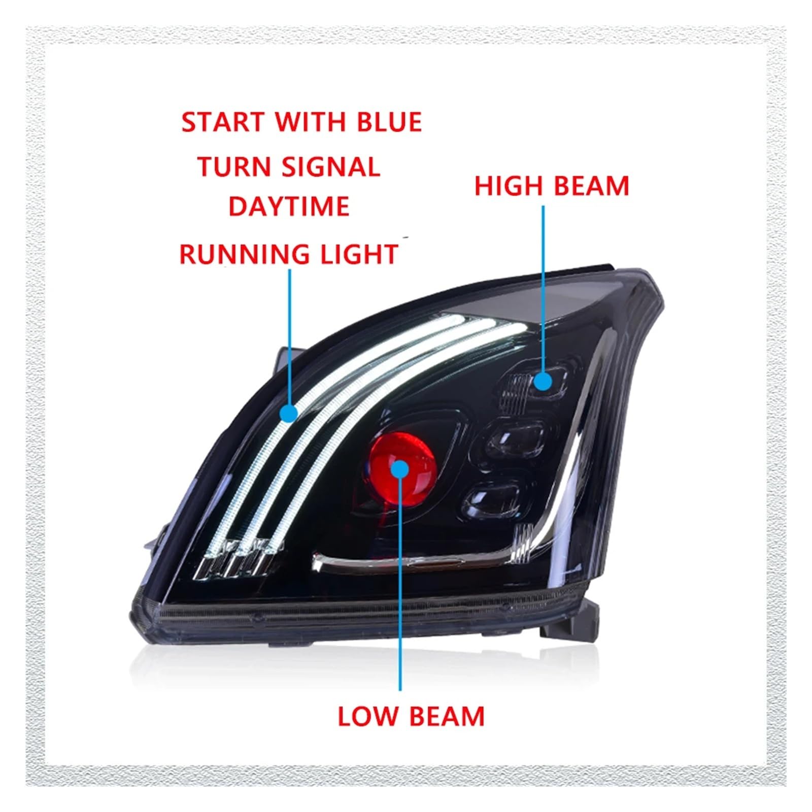 Pasuje do Toyota Prado 03-09 w nowym stylu pełna dioda LED DRL reflektor samochodowy montaż sygnału akcesoria samochodowe zmodyfikowana lampa reflektory LED