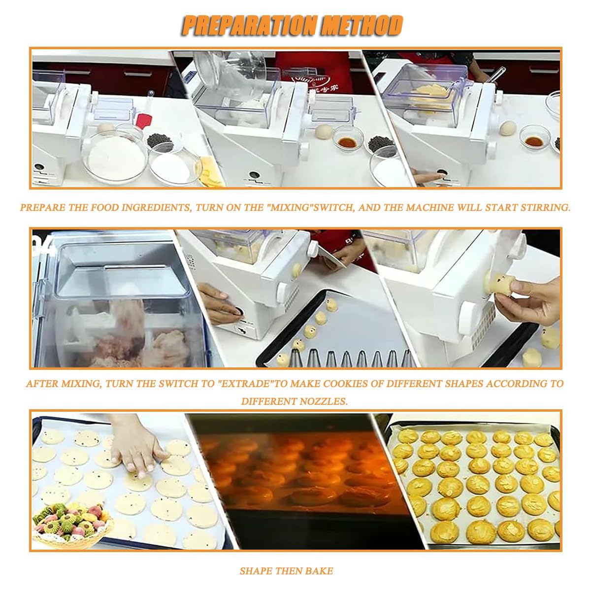 Macchina per biscotti con ugelli intercambiabili per pasticceria e artigianato, facile da usare, ideale per biscotti e dessert fatti in casa, perfetta per progetti fai da te