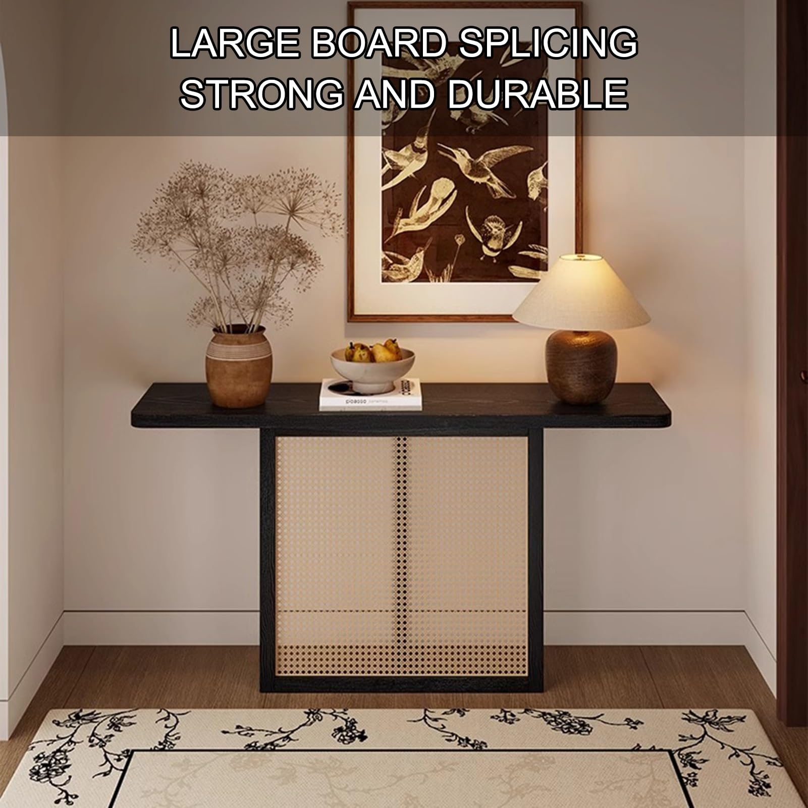 Mesa consola de entrada estilo granja, mesa auxiliar rectangular de madera para sofá, mesas auxiliares estrechas de madera, para sala de estar, pasillo, vestíbulo, decoración estilo granja (138 cm/5