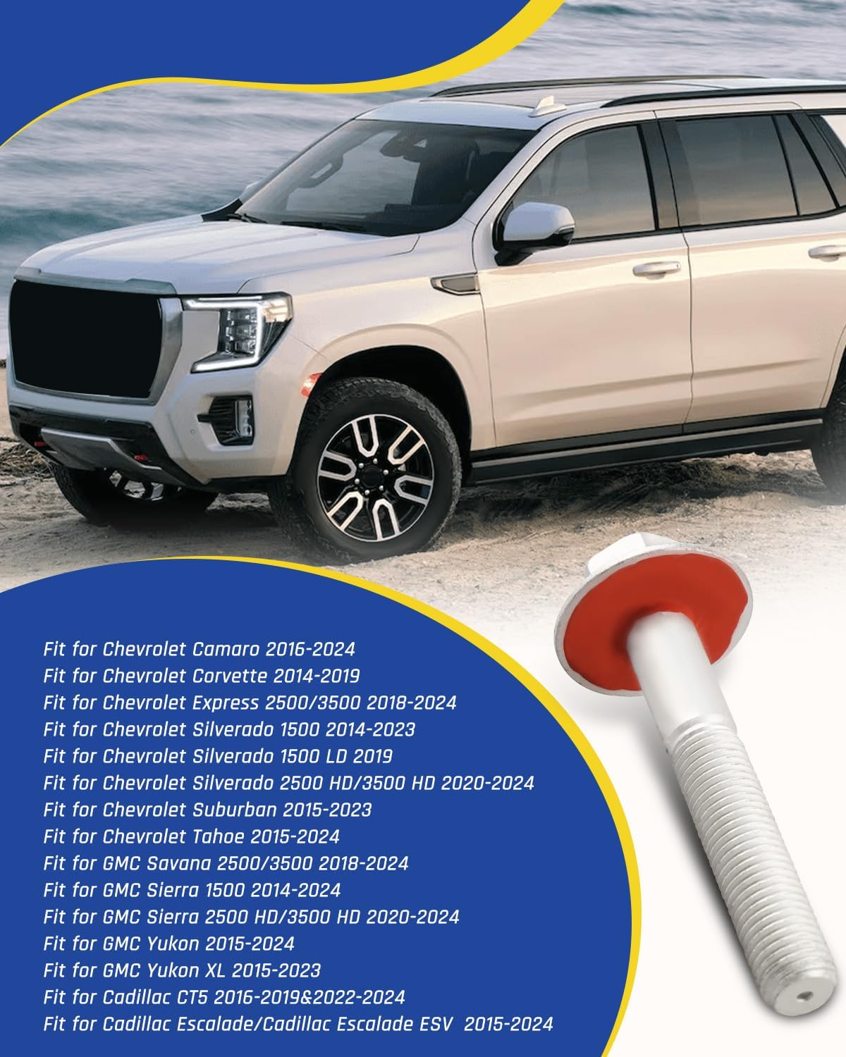 11547372 Crankshaft Balancer Bolt Fit for Cadillac Escalade/Escalade, Fit for Chevrolet Camaro/Suburban Corvette/Express/Silverado/Tahoe,Fit for GMC Savana/Sierra/Yukon