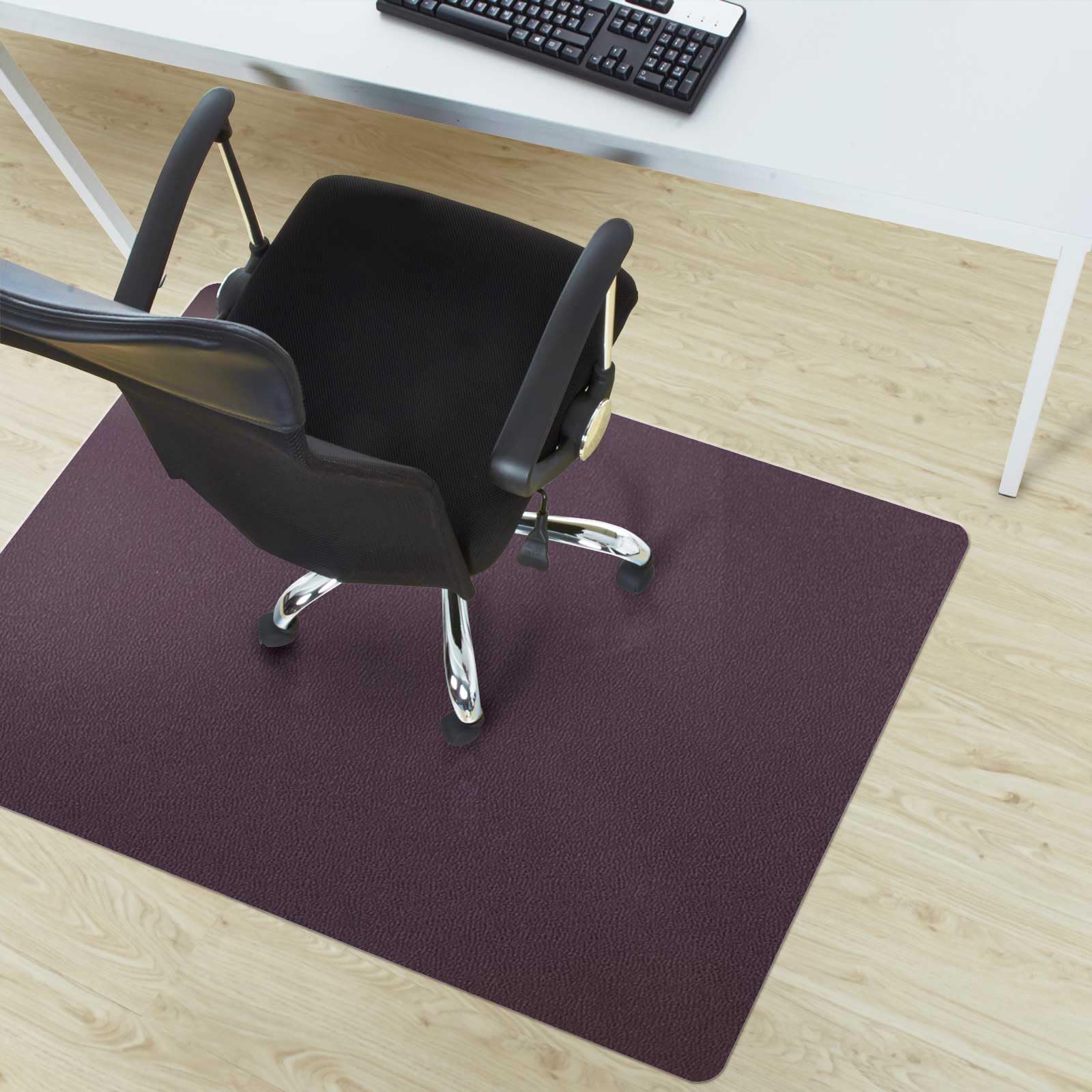 Office Marshal® Vloerbeschermingsmat in trendy kleuren, voor harde vloeren, zonder schadelijke weekmakers of pvc, afmetingen en vele kleuren naar keuze, paars, 90 x 120 cm