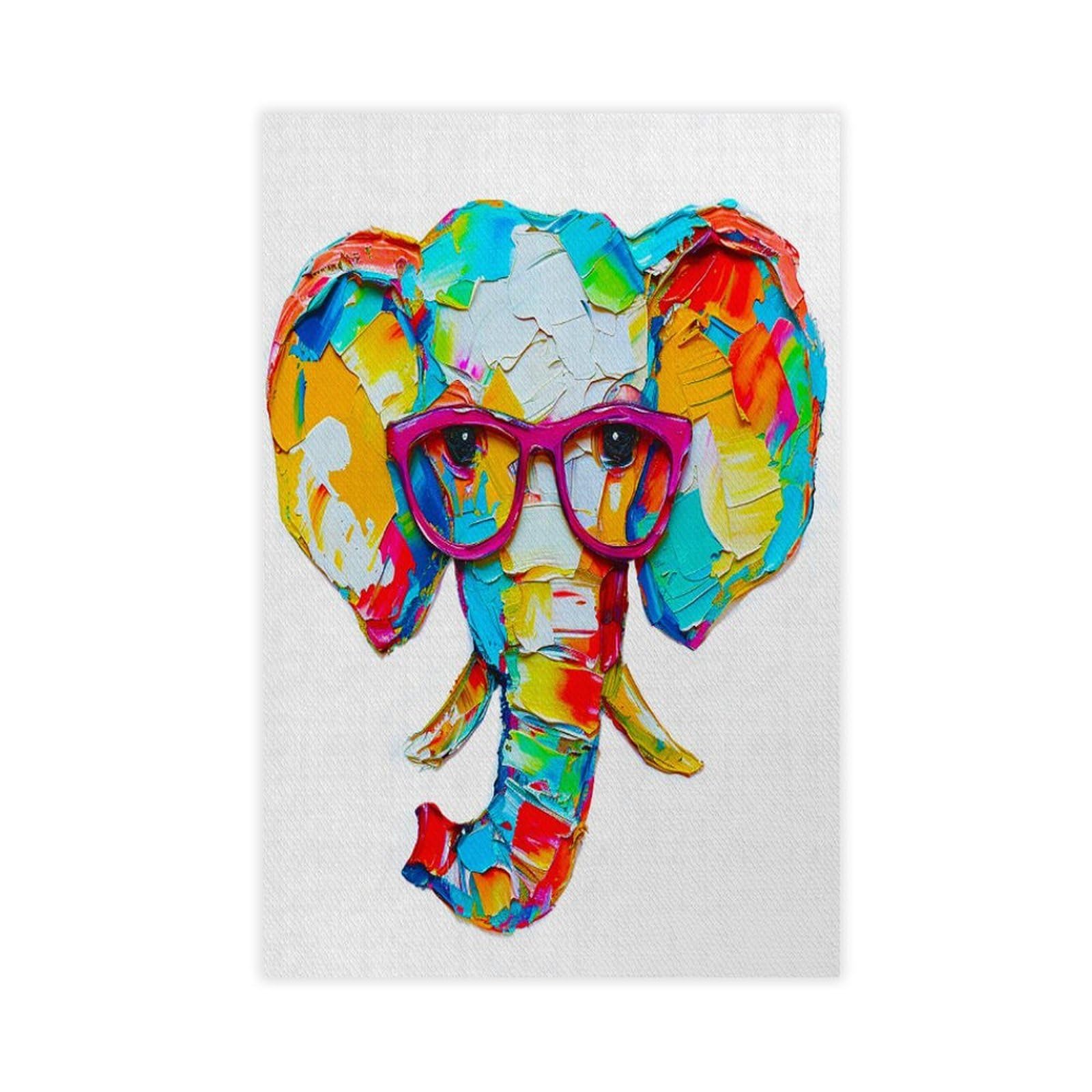 Bareronor Abstract Elephant Poster Canvas Poster Bedroom Decor Landscape Office Room Decor Gift 24" L X 36" W