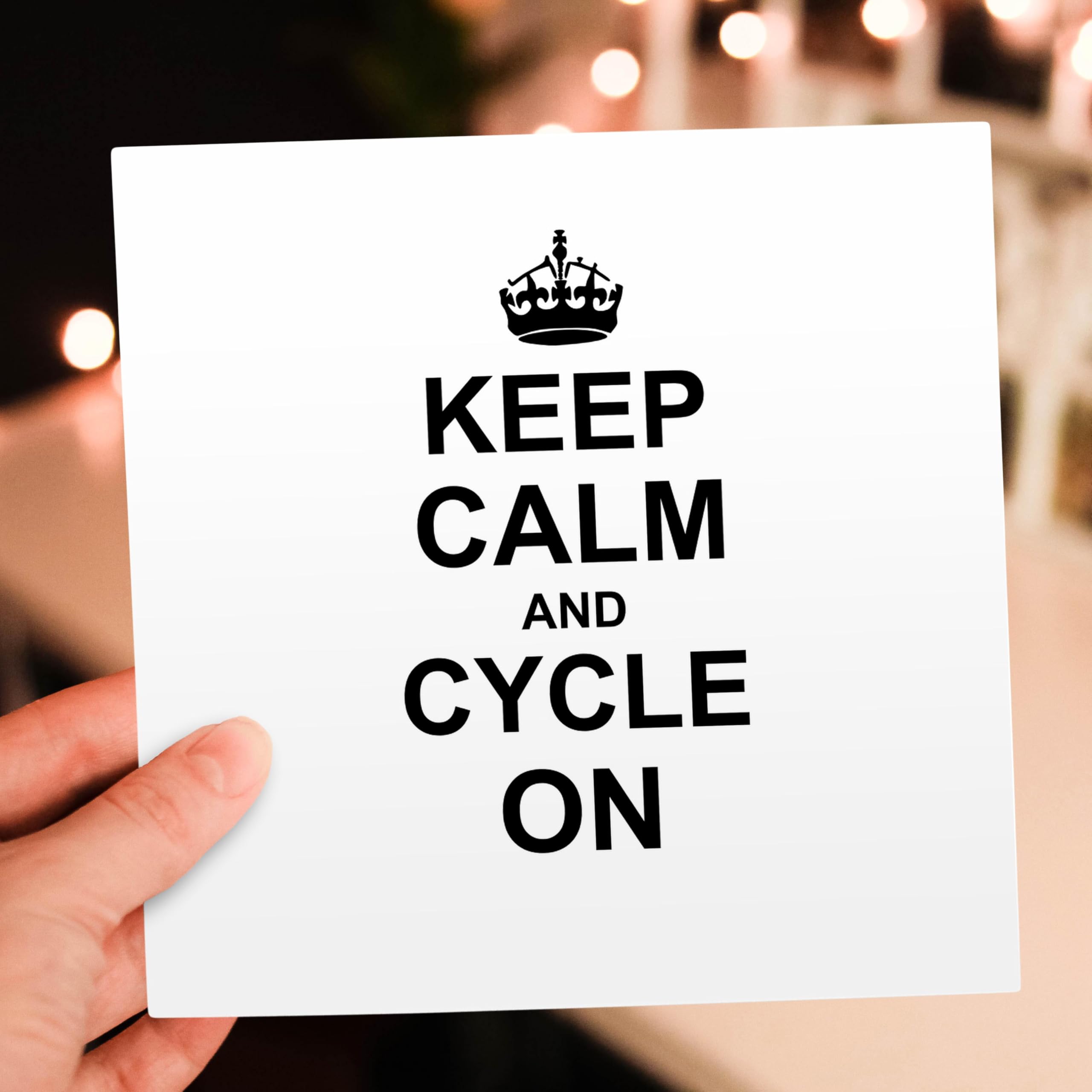 3dRose Grußkarte „Keep Calm And Cycle On“ – 15,2x15,2 Cm, Blanko, Mit Umschlag, Für Radfahrer