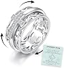Sariel 925 Sterling Silver Cross Spinner Ring Fidget Spinning Band Rings for Women Mom Daughter