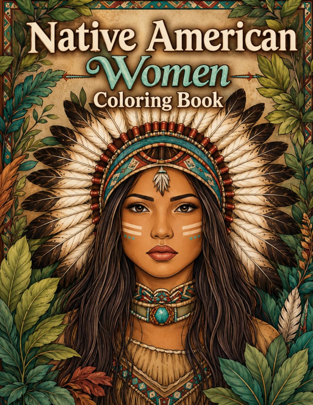 Native American Women Coloring Book: Bold Tribal Portraits, Sacred Feathers, Nature-Inspired Designs and Relaxing Artistic Pages for Adults & Teens