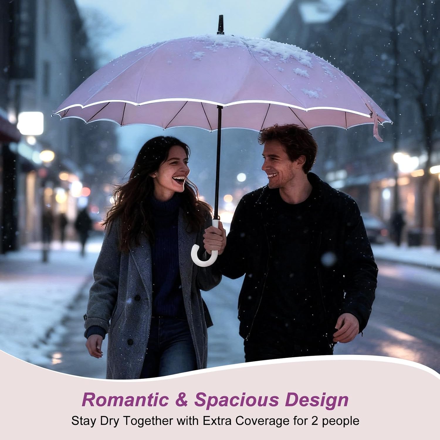 TOPSAIL 49 inch J Stick Windproof Umbrella for Daily Use & Photo Prop, Nice Looking Petal-shaped Large Umbrella for Rain, with Seamless Leak-proof Canopy & 16 Ribs & Reflective Strip, Pretty Gift for Women, Mom, Grandma, Wedding