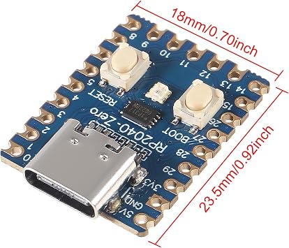 3PCS RP2040-Zero RP2040 USB-C Connector Compatible with Raspberry Pi Microcontroller PICO Development Board Module Dual-core Cortex M0+ Processor 2MB Flash Support C/C++,MicroPython